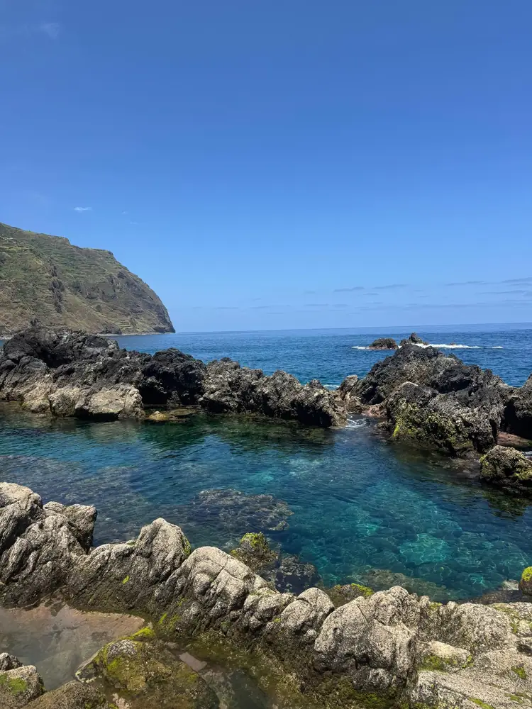 Mountain to Waves volcanic coast and blue water