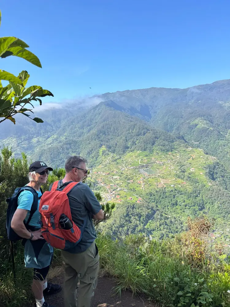 Penha D'Aguia hikers looking over the valley
