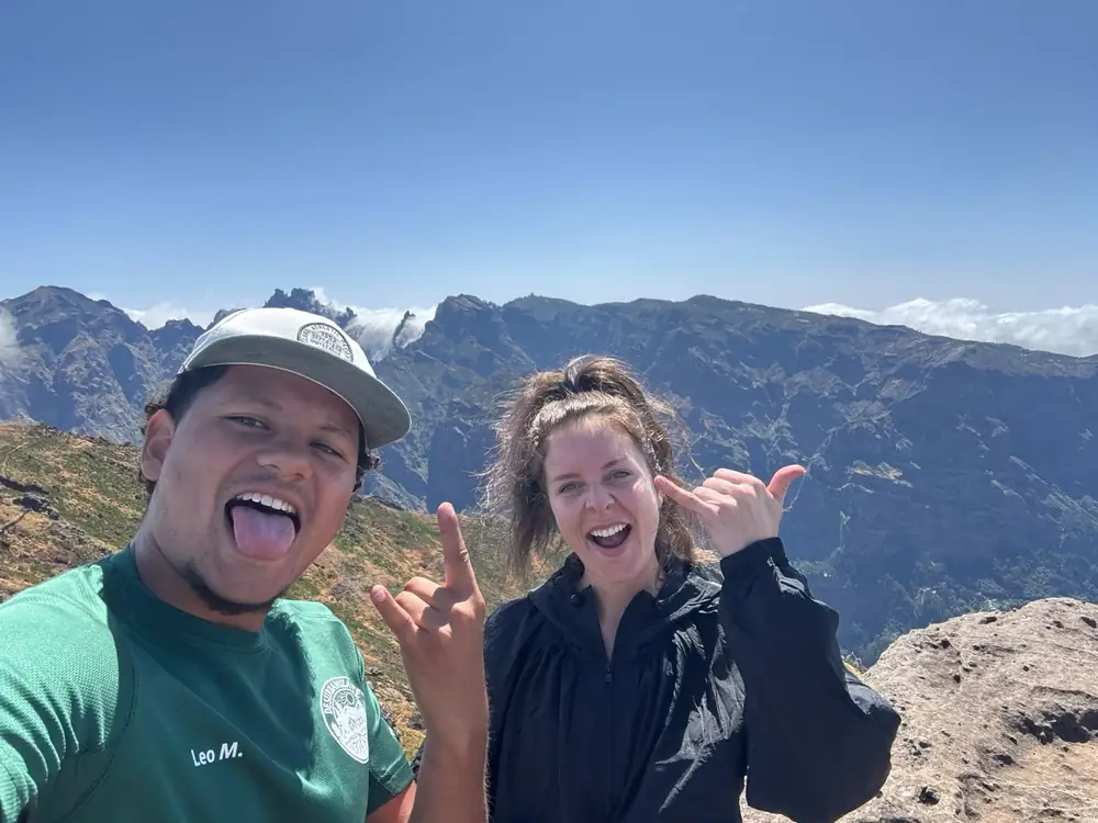 Pico Grande hikers selfie with mountain views