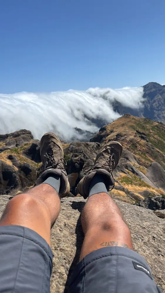 Pico Grande boots above cloud view