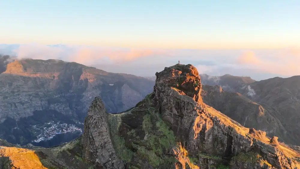 Pico Grande peak at golden hour