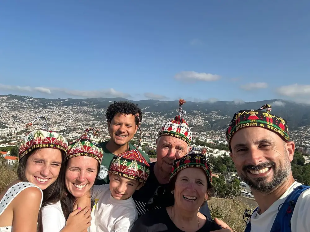 Private Island Tour family selfie over Funchal