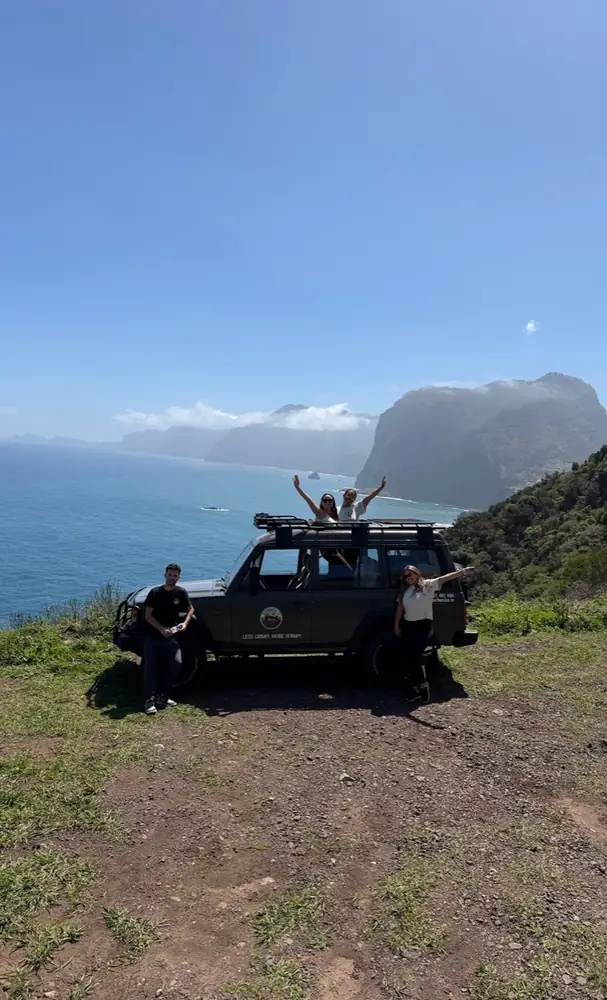 Rita Carolina review photo with the jeep on Madeira coast